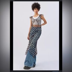 Urban Outfitters Dahlia Sheer Embroidered Midi Dress XS